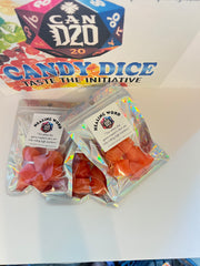 Strawberry Banana | "HEALING WORD" | CanD20 Candy Edible Dice Set, Candy D20, TTRPG Dice Gifts