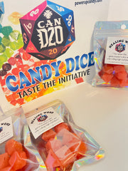 Strawberry Banana | "HEALING WORD" | CanD20 Candy Edible Dice Set, Candy D20, TTRPG Dice Gifts