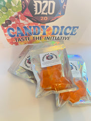 Orange | "Spiritual Weapon"| Enchantments DnD, Fantasy Candy Dice for DnD – Sweet & Playable Treat for Gamers