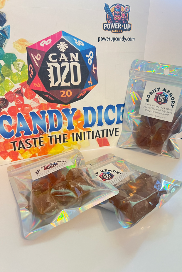 Rootbeer | "MODIFY MEMORY" | DnD Candy Dice Set, Candy Dice TTRPG, Gamer Gift, table top gamer dice