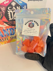 Strawberry Banana | "HEALING WORD" | CanD20 Candy Edible Dice Set, Candy D20, TTRPG Dice Gifts