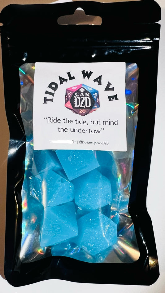 Candy Dice for DnD table top gaming, Gamer Gift
Blue Raspberry Flavor Hard Candy Dice Set "Tidal Wave"