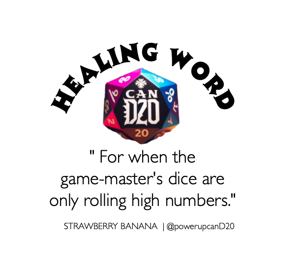 Strawberry Banana | "HEALING WORD" | CanD20 Candy Edible Dice Set, Candy D20, TTRPG Dice Gifts